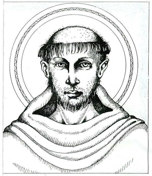St Francis Poster featuring the drawing St Francis by William Hart McNichols
