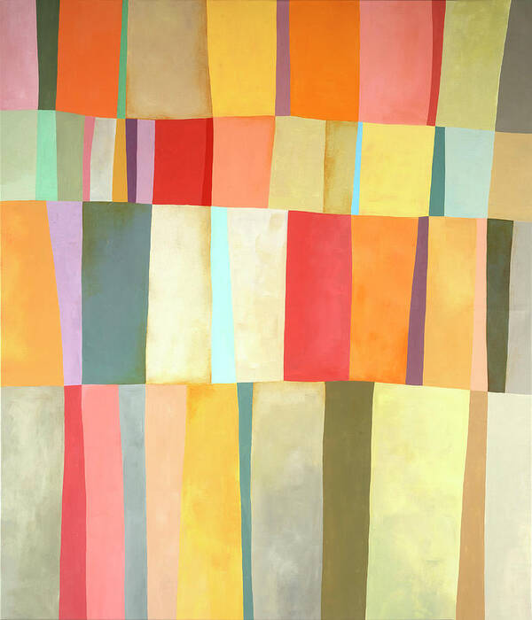 Abstract Art Poster featuring the painting Sunshine Stripe by Jane Davies