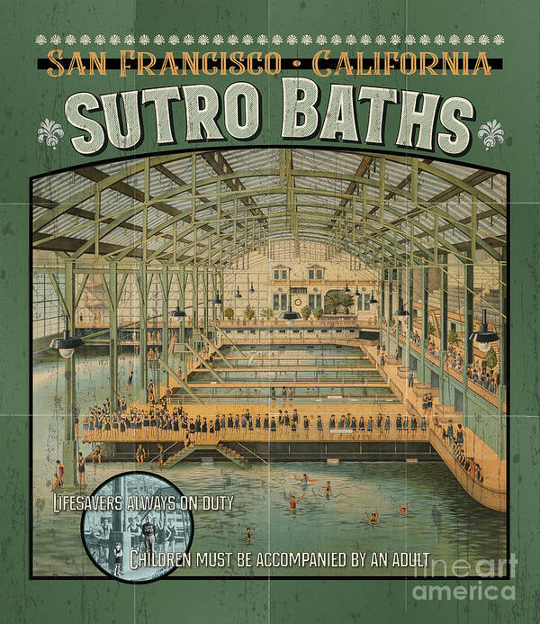 Sutro Baths Poster featuring the digital art Sutro Baths Poster by Brian Watt