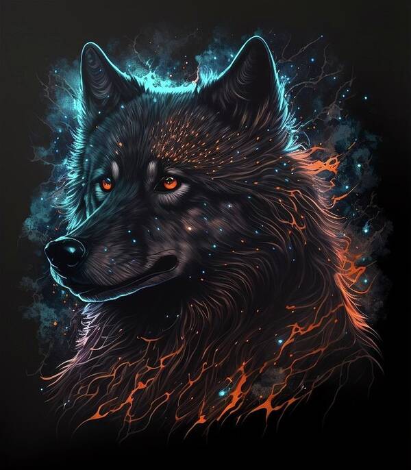 Wolf Poster featuring the digital art The Call of the Wolf by Kamdon Simmons