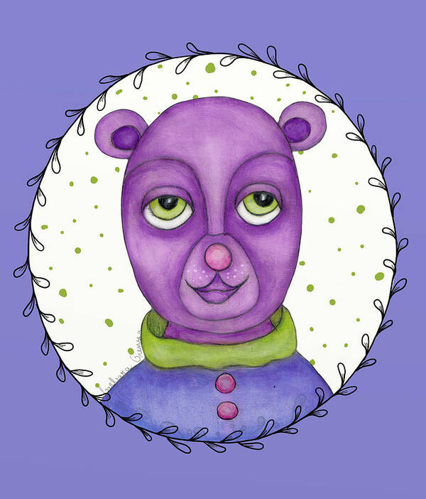 Illustration Poster featuring the mixed media Trendy Bear by Barbara Orenya