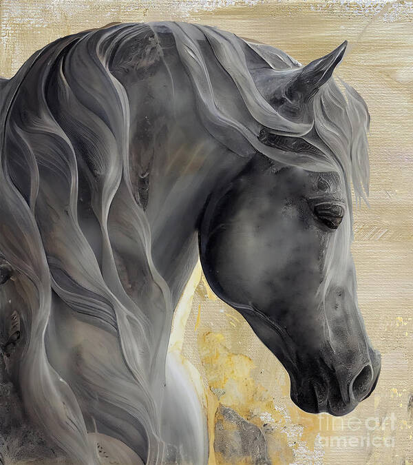 Marble Horse Poster featuring the painting Checkmate II by Mindy Sommers
