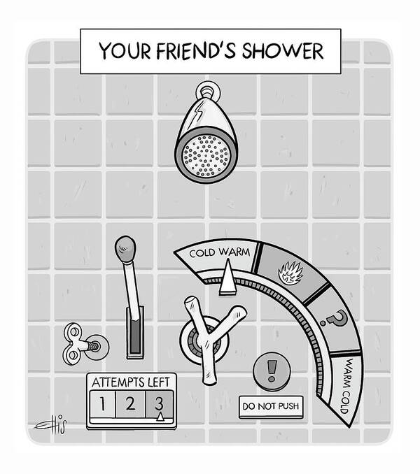 Captionless Poster featuring the drawing Your Friend's Shower by Ellis Rosen