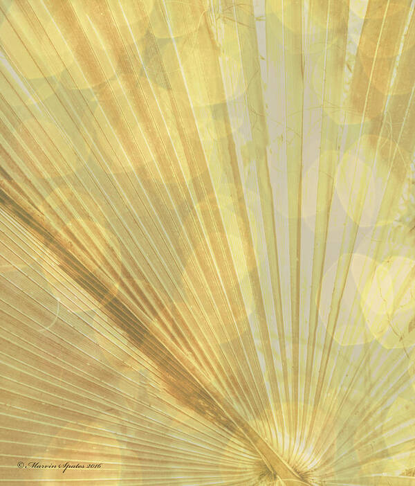Green Poster featuring the photograph Yellow Palm Frond LH by Marvin Spates