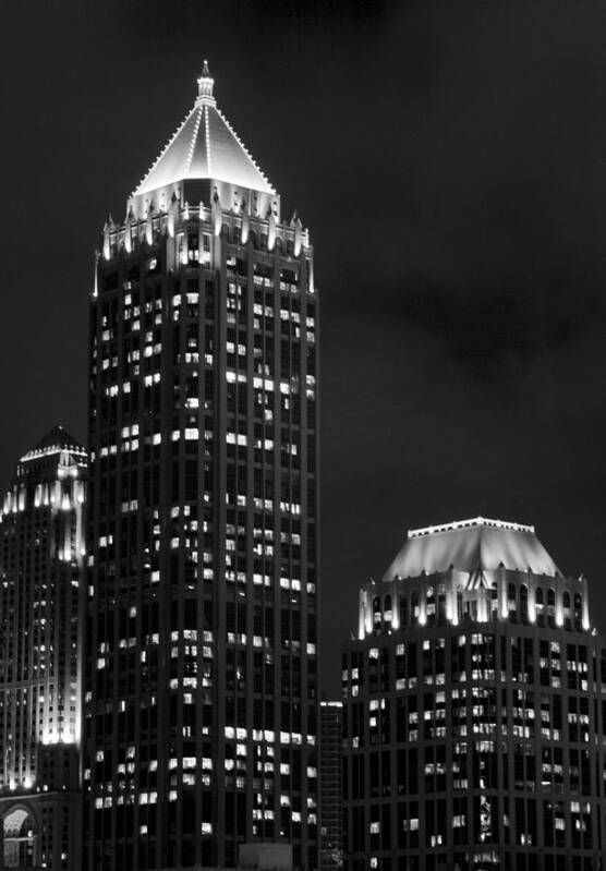 Cityscape Poster featuring the photograph Atlanta at Night by Ayesha Lakes