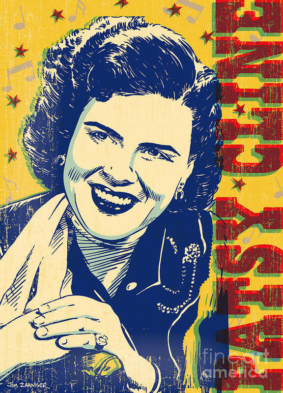 Patsy Cline Pop Art by Jim Zahniser