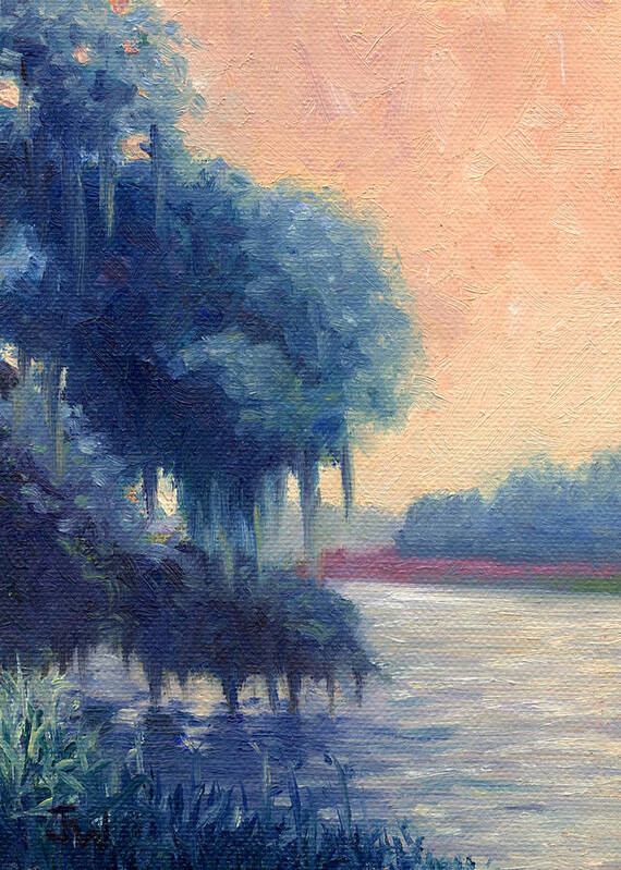 Trees Poster featuring the painting A View of the Ashley River by Joe Winkler