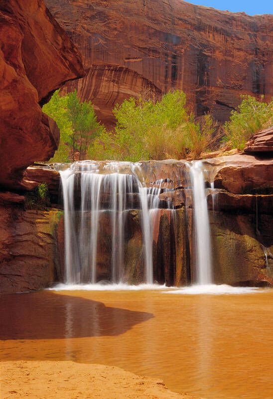 Coyote Gulch Poster featuring the photograph Waterfall in Coyote Gulch Utah #1 by Douglas Pulsipher