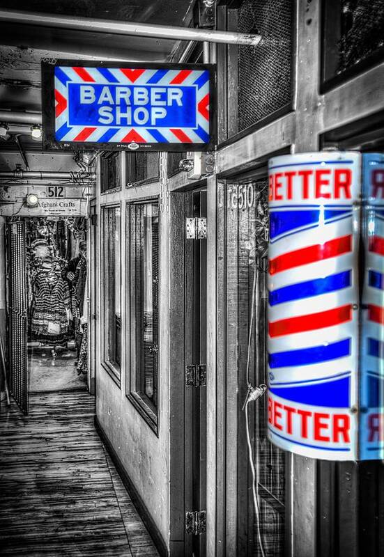 Pike Place Poster featuring the photograph Pike Place Barber Shop by Spencer McDonald