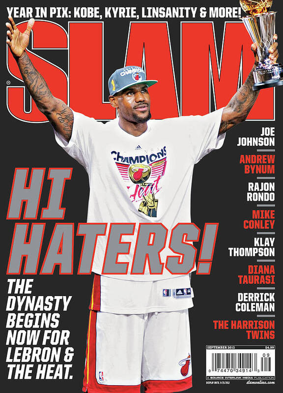 Lebron James Poster featuring the photograph Hi Haters! The Dynasty Begins Now for LeBron & The Heat SLAM Cover by Getty Images