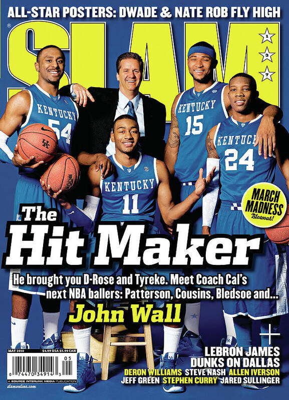 John Wall Poster featuring the photograph The Hit Maker: John Wall, Patterson, Cousins, Bledsoe SLAM Cover by Atiba Jefferson