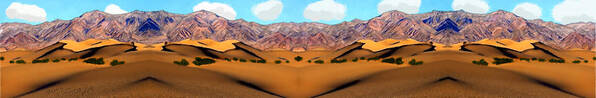 Desert Poster featuring the painting Death Valley Nevada Pano by Bruce Nutting