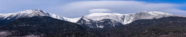 5:1 Ratio Poster featuring the photograph Mount Washington And The Ravines Winter Pano by Jeff Sinon
