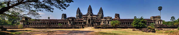 Landscape Poster featuring the photograph Panorama - Hi-res - National heritage in Angkor Wat Cambodia by Afrison Ma