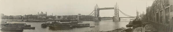 Richard Reeve Poster featuring the photograph The Thames at Tower Bridge 1909 by Richard Reeve