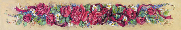 9004 Red Rose Panel Poster featuring the painting 9004 Red Rose Panel by Barbara Mock