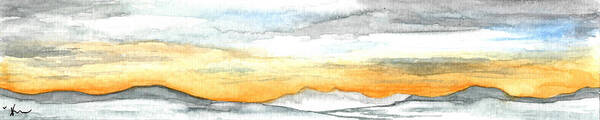  Poster featuring the painting Sunset Mountain by Katrina Nixon