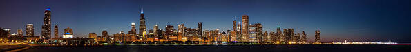 Chicago Skyline Poster featuring the photograph Chicago Skyline at Night by Semmick Photo