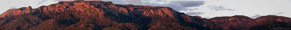 Sandia Mountains Poster featuring the photograph Sandia Sunset Panormaic by Aaron Burrows