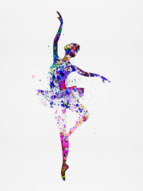 Ballet Poster featuring the painting Ballerina Dancing Watercolor 2 by Naxart Studio