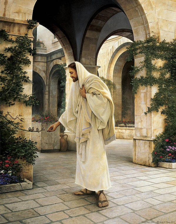Jesus Poster featuring the painting In His Constant Care by Greg Olsen