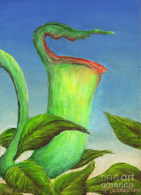 Plant Poster featuring the painting Pitcher Plant by Michelle Bien