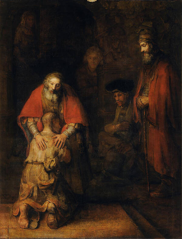 1665 Poster featuring the painting Return of the Prodigal Son by Rembrandt van Rijn