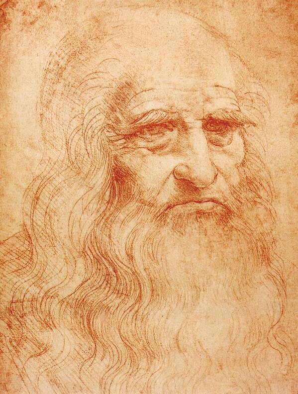 Turin Poster featuring the painting Self Portrait by Leonardo da Vinci