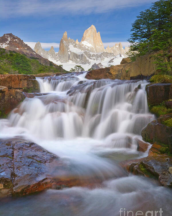 00346018 Poster featuring the photograph Waterfall in Los Glaciares NP by Yva Momatiuk John Eastcott