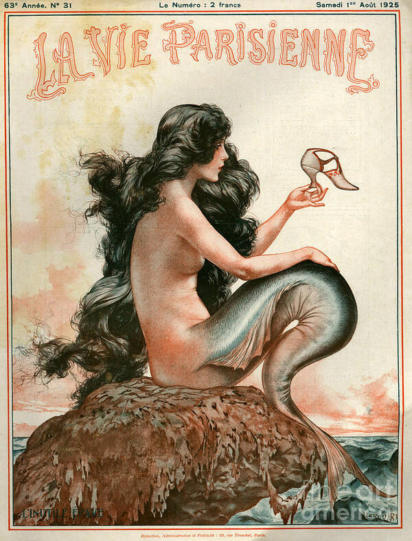 France Poster featuring the drawing 1920s France La Vie Parisienne Magazine by The Advertising Archives