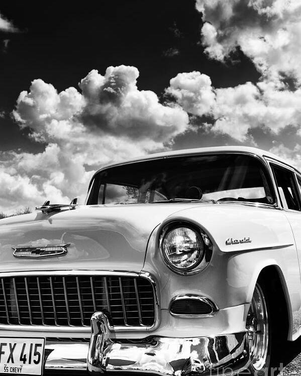Chevrolet Poster featuring the photograph 1955 Chevrolet Monochrome by Tim Gainey