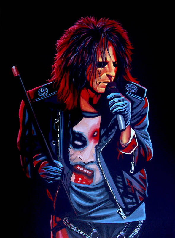 Alice Cooper Poster featuring the painting Alice Cooper by Paul Meijering
