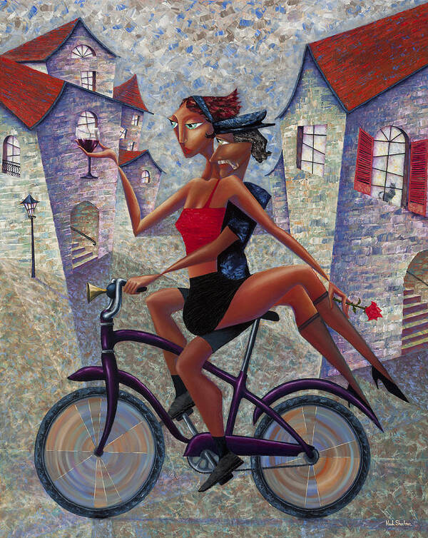 Bicycle Poster featuring the painting Bike Life by Ned Shuchter
