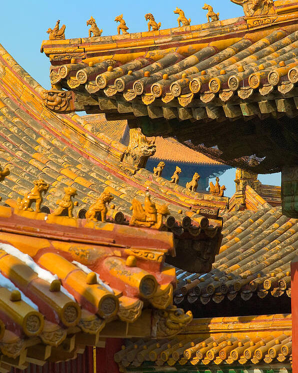 China Poster featuring the photograph China Forbidden City Roof Decoration by Sebastian Musial