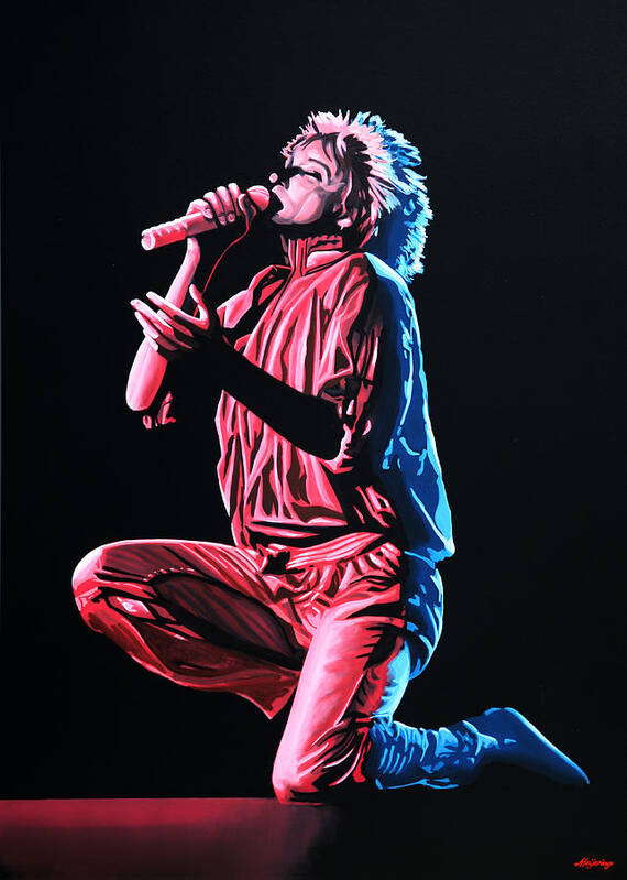 Rod Stewart Poster featuring the painting Rod Stewart by Paul Meijering
