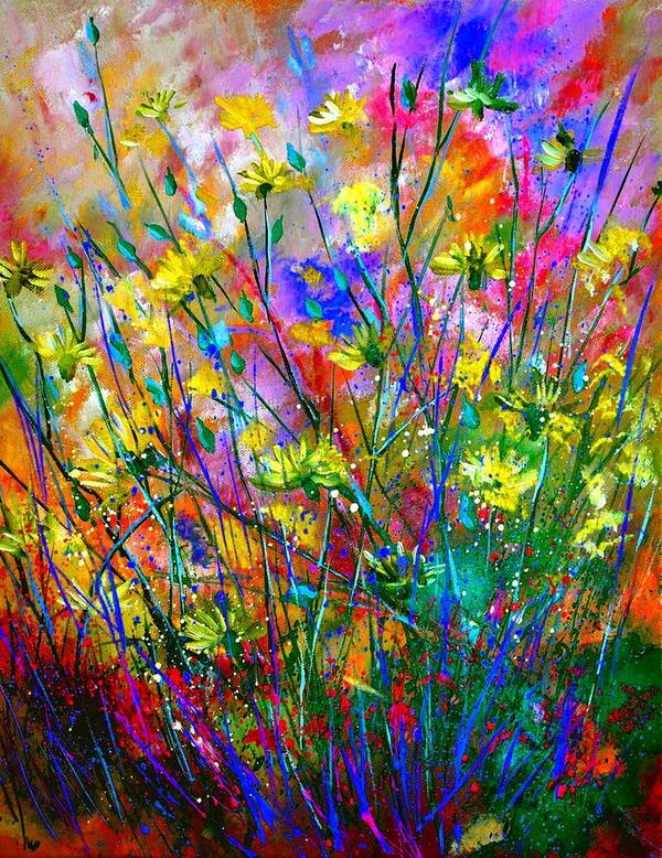 Flowers Poster featuring the painting Wild Flowers by Pol Ledent