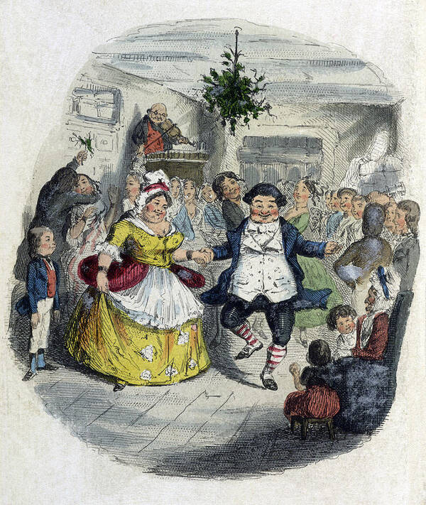 Literature Poster featuring the photograph A Christmas Carol, Mr. Fezziwigs Ball by British Library