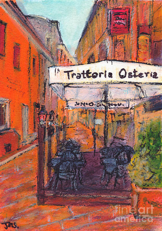 Painting Poster featuring the painting A Quiet Spot Bologna Italy by Jackie Sherwood