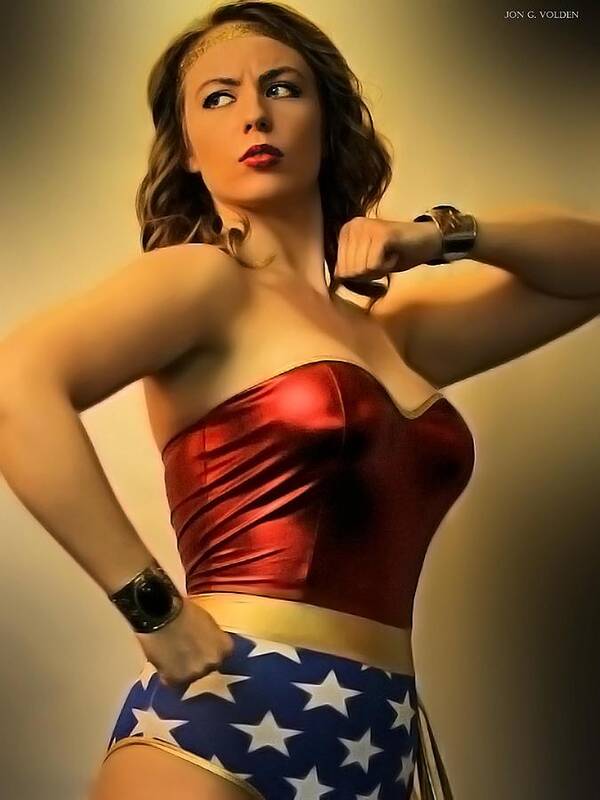 Wonder Woman Poster featuring the photograph A Wondrous Retro Woman by Jon Volden