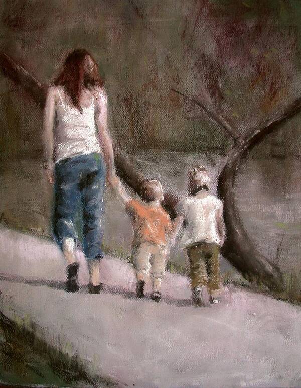 Pastel Poster featuring the painting A Walk in the Park by Jim Fronapfel