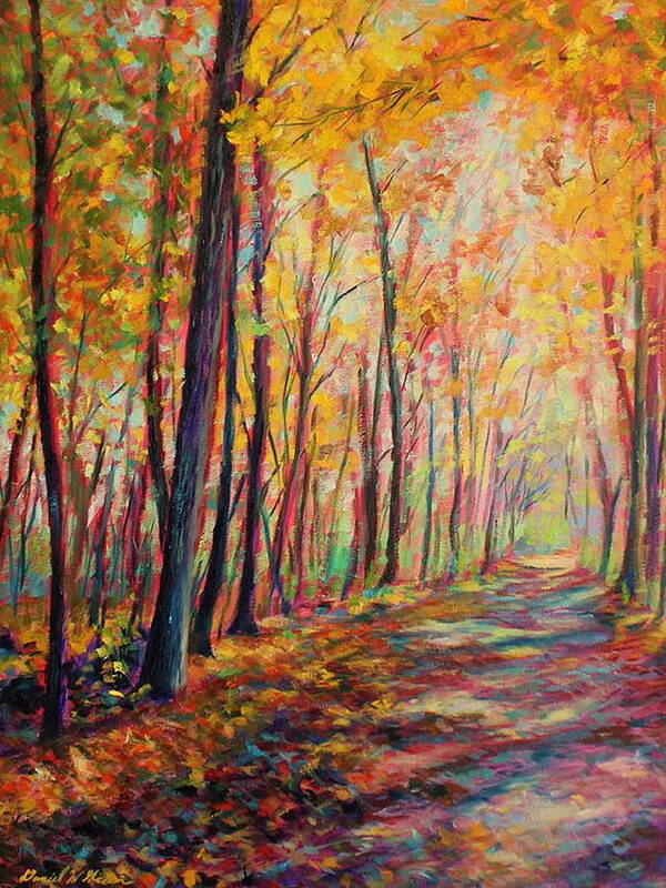 Fall Poster featuring the painting A warm autumn day by Daniel W Green