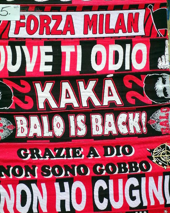 Ampere bejdsemiddel Gå ned AC Milan Fans Scarves Poster by Valentino Visentini - Fine Art America