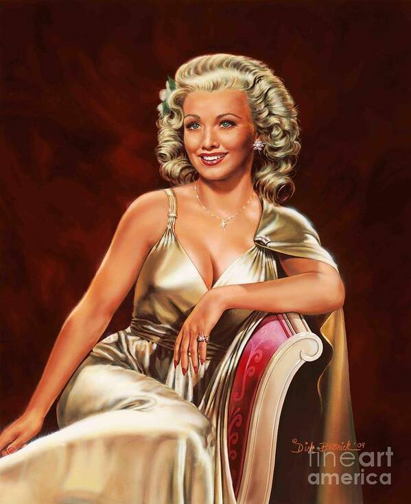 Portrait Poster featuring the painting Actress Carole Landis by Dick Bobnick