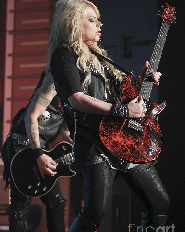 Hard Rock Poster featuring the photograph Orianthi Panagaris by Concert Pho...