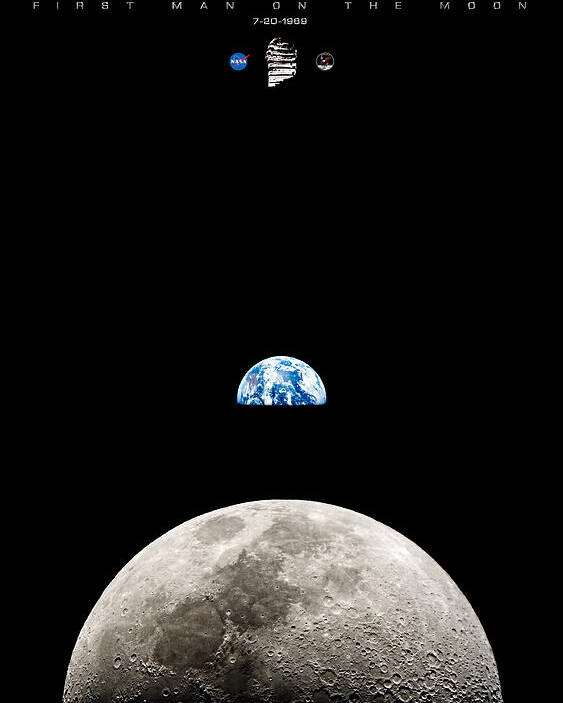 Apollo 11 Poster featuring the photograph Apollo 11 First Man On The Moon by Weston Westmoreland