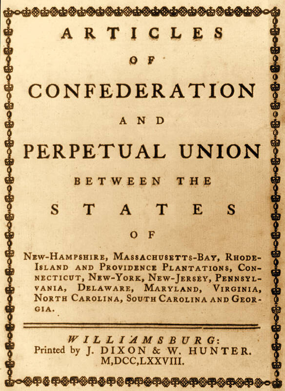 Government Poster featuring the photograph Articles Of Confederation, 1777 by Science Source