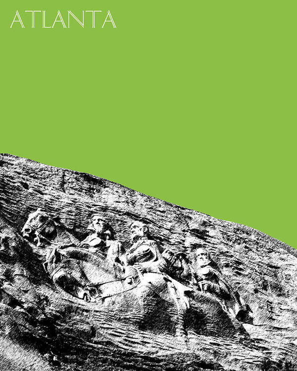 Architecture Poster featuring the digital art Atlanta Stone Mountain Georgia - Apple Green by DB Artist