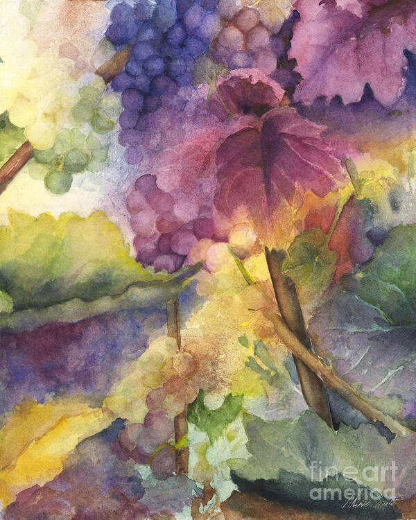 Grapes Poster featuring the painting Autumn Magic I by Maria Hunt