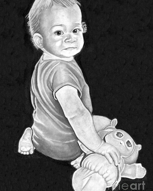 Pencil Poster featuring the drawing Baby by Bill Richards