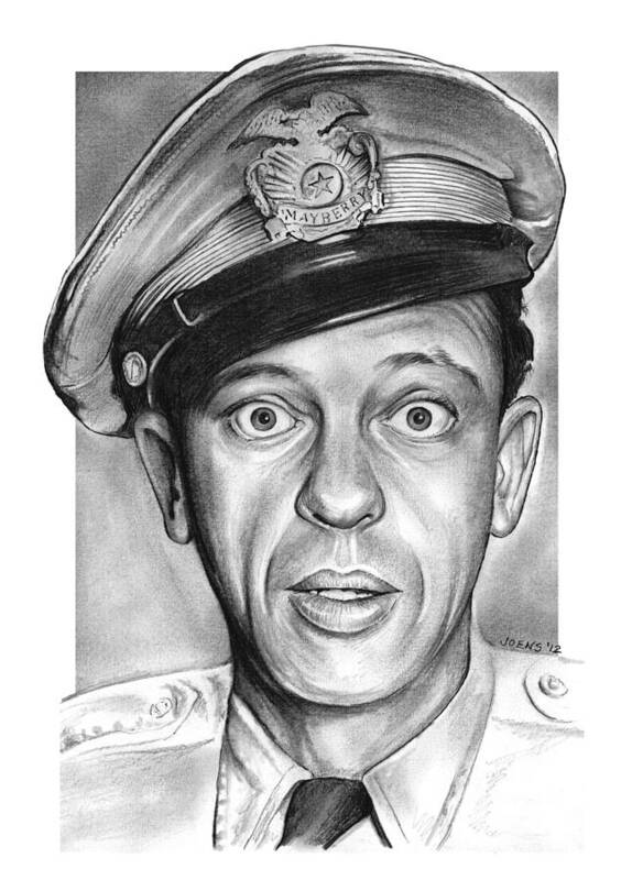 Barney Fife Poster featuring the drawing Barney Fife by Greg Joens